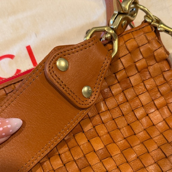 Clare V Tan Brown Leather Woven Moyen Messenger Shoulder Bag in Dustbag & Tag - Picture 9 of 10